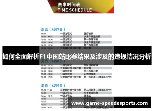 如何全面解析F1中国站比赛结果及涉及的违规情况分析